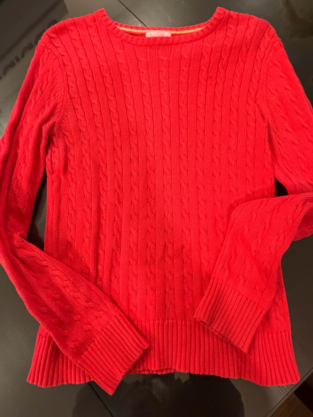 Lilly Pulitzer Bright Red orange  Cable Turtleneck Sweater